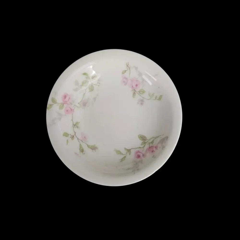 Theodore Haviland Limoges France Pink Rose Floral Berry Bowls Set of 3